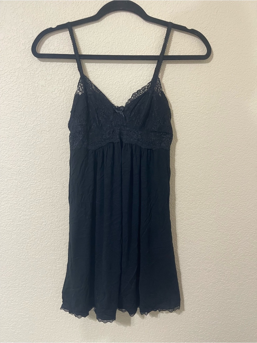 INC International Concepts Black Lace-Trim Slip